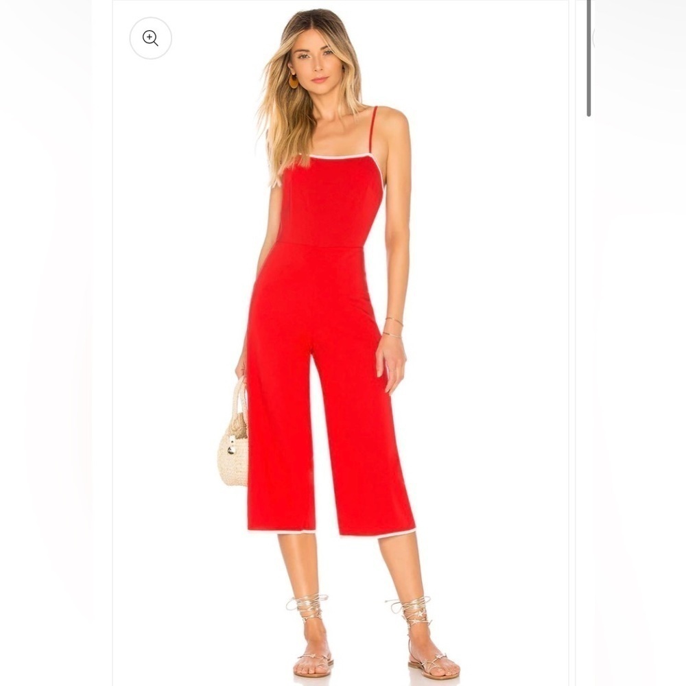 NWT Tularosa Bright Red Wide Leg Open Back Jumpsuit Size XS Revolve